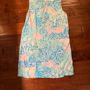 Floral Print Blue and Pink Skirt
